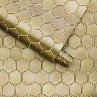 Tile Peel And Stick Wallpaper, Tile Peel And Stick, Semi Gloss Paint, Kitchen Studio, Honeycomb Shape, Hexagon Tile, Best Wallpaper, Hexagon Tiles, Metallic Wallpaper