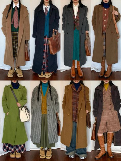 Vintage Woman Outfit, Winter Outfit Vintage, Vintage Winter Outfits 50s, 1950s Inspired Outfits, 50s Winter Fashion, Coat And Skirt Outfit, Vintage Coat Outfit, 50s Fashion Aesthetic, 1940s Shorts