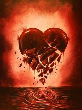 Broken Hearts, Lost, Canvas, Water