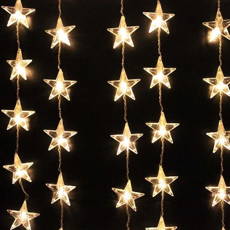 Galactic Starveyors VBS Decor Star Christmas Lights, Led Curtain Lights, Christmas Star Decorations, Led Curtain, Curtain String Lights, Colonial Christmas, Star Light, Solar String Lights, Curtain Lights