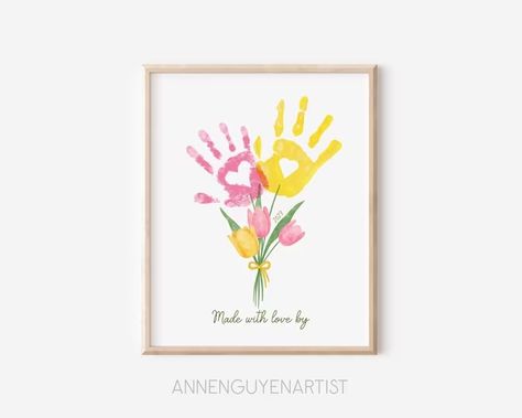 Mother's Day Handprint Art Craft Happy Birthday Gift Tulip Mom Grandma Bouquet Floral Art DIY Kids Activity Children Toddler Baby Printable - Etsy Craft Happy Birthday, Hand Prints For Mother’s Day, Mother’s Day Toddler Handprint, Baby Hand Prints For Mother’s Day, Mother’s Day Handprint Keepsake, Mother’s Day Canvas Art For Kids Grandma, Diy Kid Activities, Happy Birthday Gift, Baby Printables