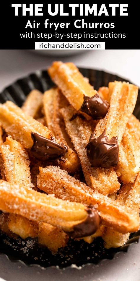 Air Fryer Churros, The Best Air Fryer, Churros Recipe, Best Air Fryer, Air Fried Food, Air Fryer Oven Recipes, Air Fry Recipes, Air Fryer Dinner Recipes, Easy Cinnamon