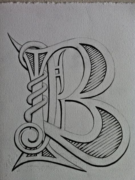 My latest hand drawn lettering project. Done in pencil. Thanks for looking!  -Thorin Lettering Projects, The Letter B, Alfabet Letters, Tattoo Lettering Fonts, Fancy Letters, Graffiti Alphabet, Hand Lettering Fonts, Drawing Letters, Hand Drawn Lettering