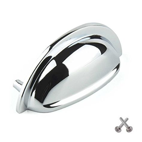 Chrome Cup Kitchen Cabinet Door Handle Cupboard Drawer Be...… Drawer Bedroom, Vintage Cupboard, Kitchen Cabinet Door Handles, Kitchen Cupboard Doors, Chrome Kitchen, Kitchen Door Handles, Cabinet Hardware Knobs, Kitchen Cabinet Door, Wardrobe Handles