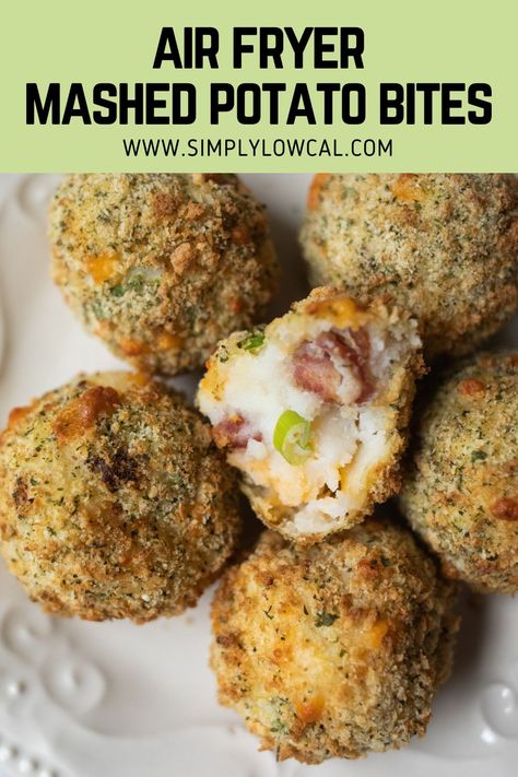 These Air Fryer Mashed Potato Balls are super creamy on the inside and crispy on the outside! This is the perfect way to use up those mashed potatoes for a delicious snack or appetizer. Potatoe Balls Recipe, Mashed Potatoes Balls Air Fryer, Air Fried Mashed Potato Balls, Potato Croquettes Recipe Air Fryer, Potato Cheese Balls Air Fryer, Leftover Mashed Potatoes Air Fryer, Air Fryer Stuffing Balls, Mashed Potato Balls Air Fryer, Leftover Mashed Potato Recipes Air Fryer