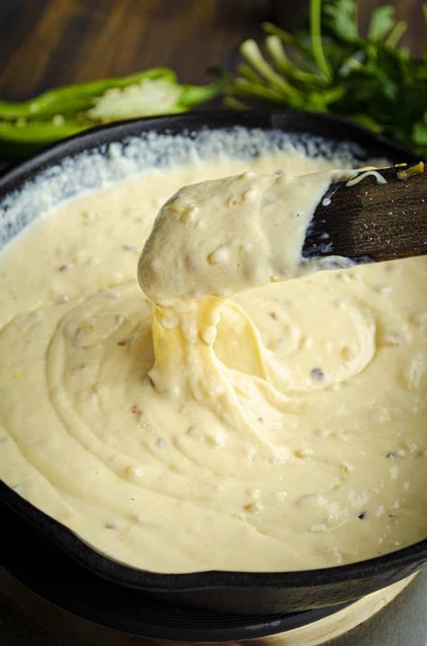 The Best Green Chile Queso + 10 Queso ideas besides Nachos – The Goldilocks Kitchen Green Chili Queso Dip, Hatch Green Chili Queso, Green Chili Queso, Chili’s Queso Dip Recipe, Green Chile Queso, Chili Queso, Mexicorn And Cheese Fiesta Dip, Chihuahua Cheese, Hatch Green Chili