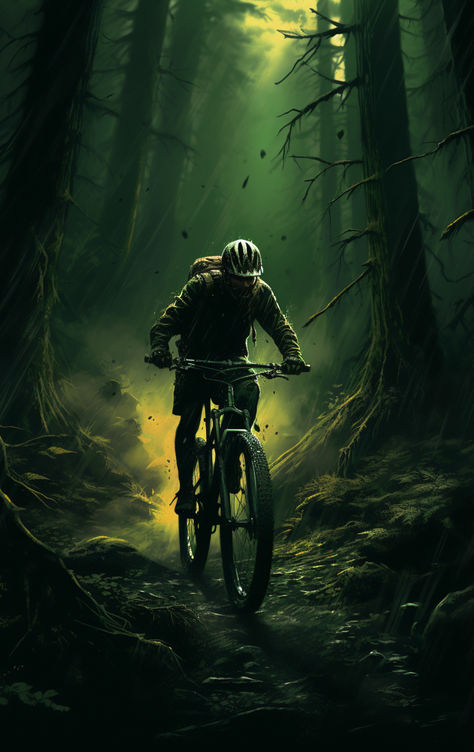 Get ready to feel the adrenaline rush with our exhilarating wallpaper art piece showcasing a mountain bike rider soaring through a lush forest. Mtb Bike Mountain Wallpaper, Mountain Bike Wallpaper, Biking Photos, Dark Greenery, Trek Mountain Bike, Bike Logos Design, Bike Wallpaper, Mountain Biking Photography, Adrenaline Sports