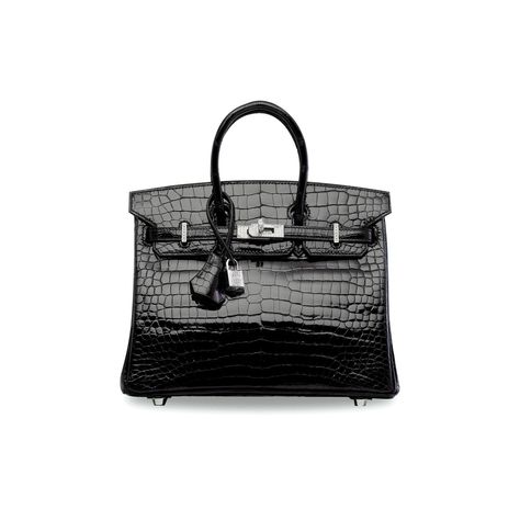 AN EXCEPTIONAL, SHINY BLACK POROSUS CROCODILE DIAMOND BIRKIN 25 WITH 18K WHITE GOLD & DIAMOND HARDWARE, HERMÈS, 2011 | Christie's Kelly 25, Hermes Birkin 25, Birkin 25, Coach Swagger Bag, Hermes Birkin, White Gold Diamonds, Gold Hardware, Gold Diamond, Top Handle Bag