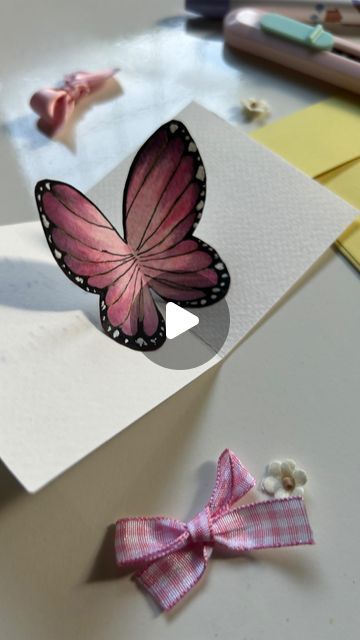 Vinita more on Instagram: "DIY butterfly pop up card🐇

Diy cards aesthetic tutorials butterfly diy envelopes paper crafts gift ideas cute birthday gifts love letter #diy#diycards#cards#gifts#gifts#ideas#butterfly#butterflycards#explore#explorepage#reels" Card Ideas For Birthday Aesthetic, Pop Up Envelope Card Tutorials, Butterfly Pop Up, Diy Pop Up Card Tutorial, Butterfly Pop Up Card, Butterfly Envelope, Cute Birthday Gifts, Crafts Gift Ideas, Butterfly Birthday Card