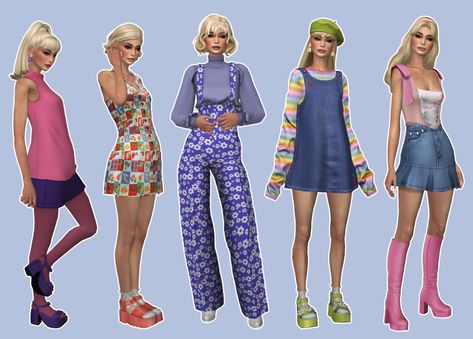 80s Sims 4 Cc, Sims 4 Cc 90s Clothes, Sims 4 Hippie Cc, Sims 4 80s Cc, Sims 4 Outfit Ideas, Sims Fits, Sims4 Lookbook, Sims Finds, Sims Download