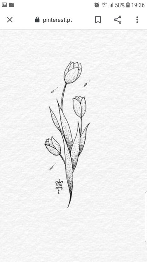 Tulip Spine Tattoos For Women, Tulip Forearm Tattoo, Simple Tulip Tattoo, Tulips Tattoo Design, Tattoo Tulip, Flower Tattoo Stencils, Simple Drawing Ideas, Dragon Tattoo Ideas, Simple Flower Tattoo