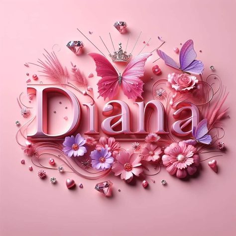 Diana Name Wallpaper, Diana Name, Free Halloween Wallpaper, Bday Themes, Bible Quotes Images, Name Wallpaper, Calligraphy Painting, Foam Flowers, Black Art Pictures