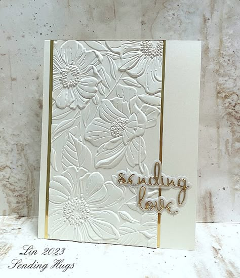 Unique Wedding Card Design, Paper Cards Diy, Embossed Cards Handmade, Handmade Paper Cards, Project Paper, Diy Project Ideas, Sympathy Cards Handmade, Card Inspo, Card Decoration