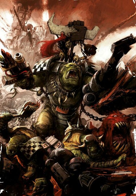 Da Face Rippa Ork Warboss, Orks 40k, Space Wolf, Warhammer 40k Art, Space Wolves, Warhammer 30k, Warhammer Art, Warhammer 40k Artwork, Deathstroke