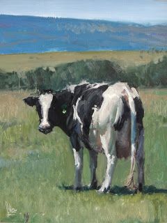 j o s h . c l a r e . a r t . b l o g: Some new work... Farm Paintings, Cow Pictures, Farm Art, Cow Painting, Cow Art, Arte Inspo, T B, Arte Animal, Western Art