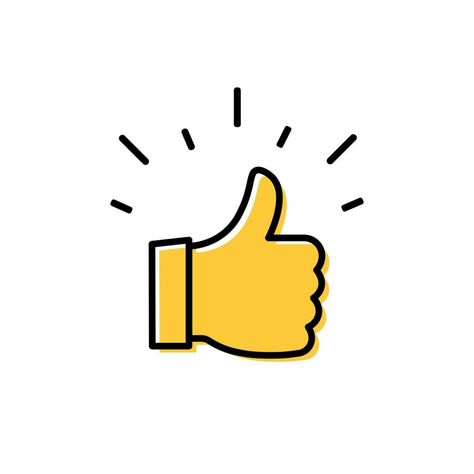 Reputation icon. Thumbs up and rays. Customer review icon, quality evaluation, feedback. Isolated vector illustration. Thumbs Up Illustration, Feedback Icon, Thumbs Up Icon, Yellow Icon, Black And White Illustrations, Graphic Design Ads, Customer Review, Communication Design, Black And White Illustration