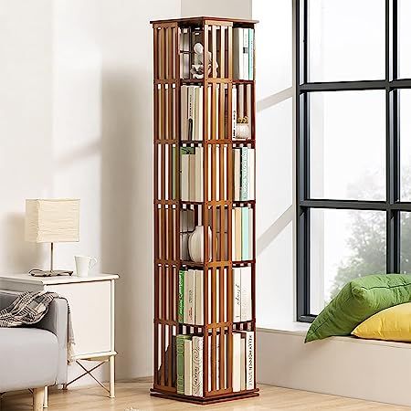 Rotating Bookshelf, Vertical Frames, Estantes Flotantes, Book Storage, Fabric Bins, Book Shelf, Layers Design, Wood Shelves, Small Furniture