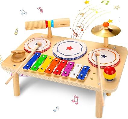 Amazon.com: Kids Drum Set, Baby Musical Instruments Toys for Toddlers, 9 in 1 Wooden Xylophone Toddler Drum Set Percussion Instruments Musical Toys Birthday Gifts for Children Boys and Girls : Toys & Games Kids Drum Set, Toy Drum, Baby Musical Toys, Kids Musical Instruments, Guitar Kids, Toys For Toddlers, Easter Toys, Music Toys, Gifts For Children