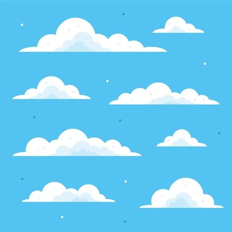 Cloud Graphic, Clouds Illustration, Vip Ticket, Sky Illustration, Background Elements, Mural Art Design, Cloud Earrings, Cloud Illustration, Flat Drawings