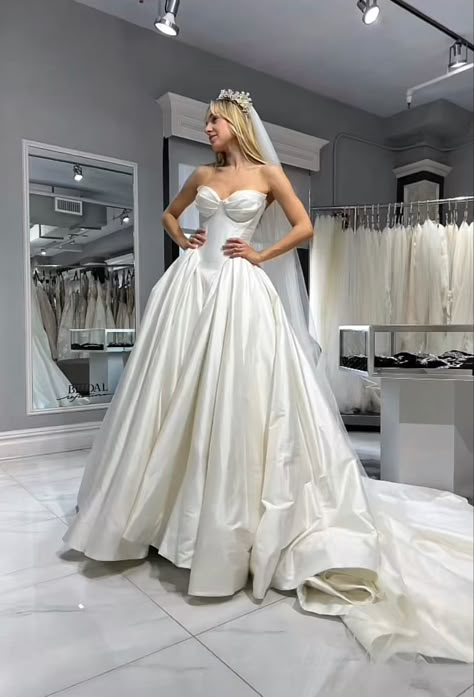 Wedding Dress Inspo 2023, Drop Down Waist Wedding Dress, Elegant Ballgown Wedding Dress, Waist Drop Wedding Dress, Dramatic Wedding Dress Ballgown, Corset Drop Waist Wedding Dress, Drop Waist Corset Wedding Dress, Drop Basque Waist Wedding Dress, Drop Waist Wedding Dress Ball Gown