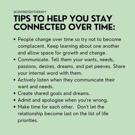 Lucille Shackleton 🏳️‍🌈 on Instagram: "Staying connected over time takes dedication. Life can get in the way and the next thing you know the relationship has slipped to last on the list of priorities. If you’re wanting to stay connected over time and keep that intimacy going, here are some tips. What would you add to the list? 💛 *IG isn’t therapy. This page shares general psychoeducation information and may not suit your situation, or resonate with you. Take what connects and leave the rest Pet Peeves List Relationship, Pet Peeves List, List Of Priorities, Life Priorities, Pet Peeves, People Change, Stay Connected, Make Time, Relationship Advice