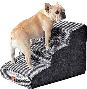 Dog Stairs for Couch, 3-Step Pet Steps for Small Dogs and Cats, Pet Stairs for Sofa Chair and Bed, High Bed Climbing, Non-Slip Balanced Dog Indoor Step, Grey, 2/3/4/5 Steps Stairs For Cats, Steps Indoor, Dog Stairs For Bed, Dog Ramp For Car, Cat Stairs, Bed Stairs, Sofa And Chair, Dog Stairs, Pet Stairs