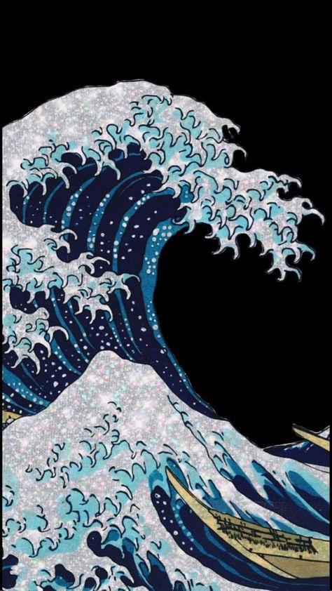 Japanese Wave Wallpaper, Japanese Wave Painting, Wave Wallpaper, Japanese Pop Art, Vaporwave Wallpaper, Japanese Wave, Japanese Waves, The Great Wave, Japanese Artwork