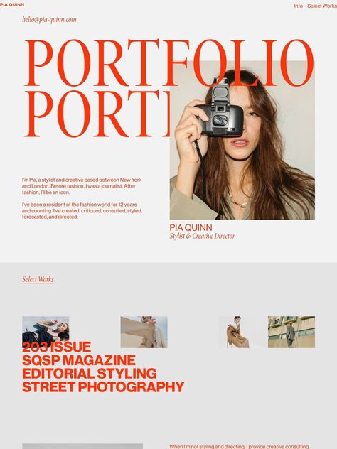 Fashion Website Templates - Clothing Website Templates - Squarespace Cv Fashion Designer, Portfolio Website Design Inspiration, Squarespace Portfolio, Cv Layout, Webpage Design Layout, Web Aesthetic, Ui Portfolio, Website Design Templates, 잡지 레이아웃