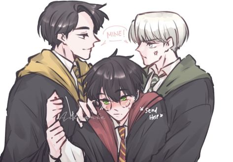 Cedric X Harry X Draco Fanart, Draco X Harry X Cedric, Hedric Ship Fanart, Harry X Cedric Fanart, Hedric Fanart, Hedric Ship, Cedric X Harry, Harry X Cedric, Fem Harry Potter