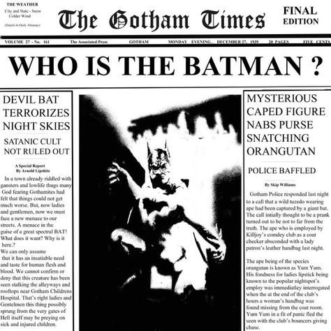 Batman Newspaper, Gotham Aesthetic, Dc Posters, Red Hood Dc, Marvel Halloween, Batman Room, Batman Wall, Edit Poster, Joker Joaquin