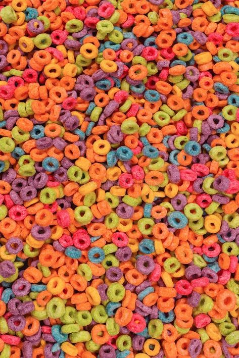 Sweet multicolored flakes, cereal loops stock photo A Background, Cereal, Photo Image, Stock Photos, Ring