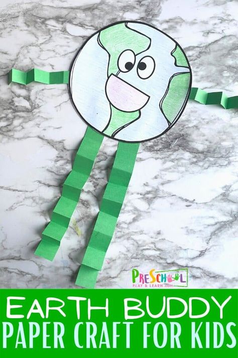 Celebrate Earth Day on April 22nd with a cute Earth Day Craft. Teachink kids about our planet and the how to take care of it is important to keep plants, animals, and resources healthy for future generations. This Happy Earth project is a fun way to introduce conservation to kids. This Earth Day crafts for preschoolers is a fun activity for toddler, preschool, pre-k, kindergarten, and first graders  in conjunction to any other Earth Day activities that you may be doing. Earth Day Crafts For Preschoolers, Planets Activities, Earth Day Craft, Cute Earth, Earth Activities, Earth Day Coloring Pages, Planet Crafts, Craft For Preschoolers, Earth Projects