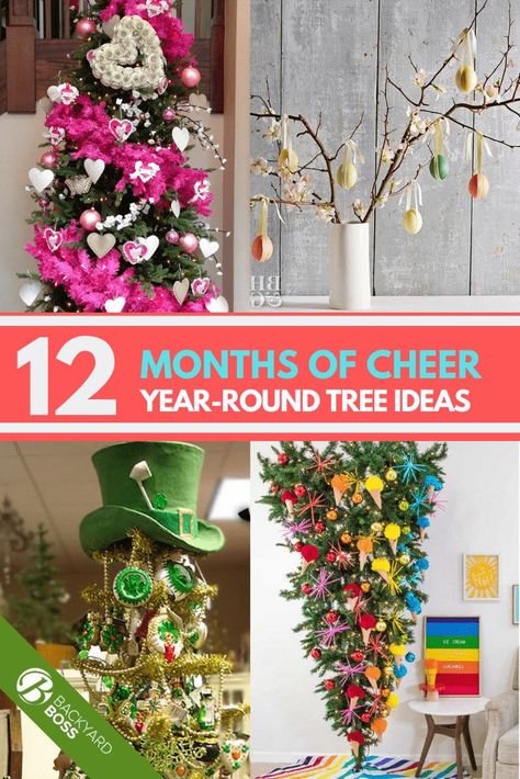 We've rounded up 19 of the best year round Christmas tree ideas for you to try in 2020 and 2021. From St Patricks Day, Mother's Day, Independence Day, to Halloween and Valentines Day, we've included a little something for everyone in our list. Year Round Christmas Tree Ideas, Year Round Christmas Tree, Hello Kitty Room Aesthetic, St Patrick's Day Tree, Tree Decoration Ideas, New Years Tree, Flocked Christmas Trees Decorated, Rainbow Tree, Holiday Tree Decorations