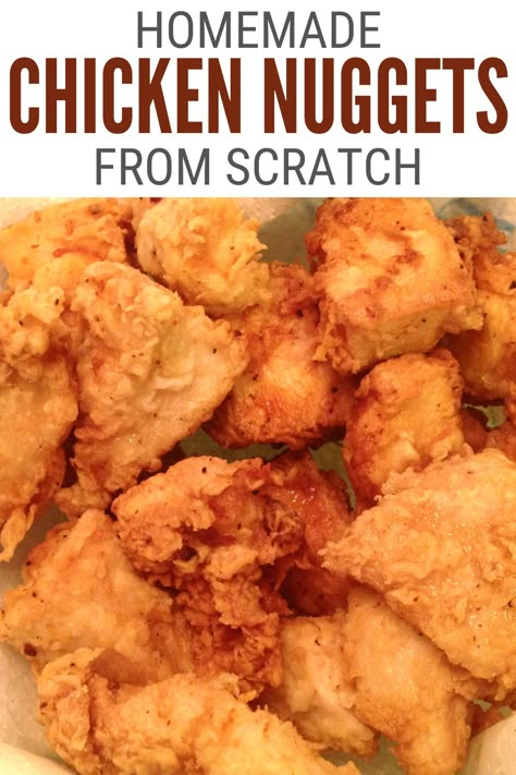 Chicken nuggets are an all-time favorite for kids and families. Learn how to prepare homemade chicken nuggets from scratch. Chicken Nuggets From Scratch, Chicken Nugget Batter, Homemade Chicken Nuggets Fried, Fried Chicken Nuggets Recipe, Deep Fried Chicken Nuggets, Diy Chicken Nuggets, Chicken Nugget Dinner Ideas, Diy Freezer Chicken Nuggets, Best Homemade Chicken Nuggets