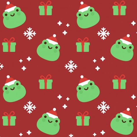 Christmas frog seamless pattern background Christmas Frog Wallpaper, Frog Christmas Wallpaper, Christmas Frog Drawing, Frogs Wallpaper, Frog Christmas, Christmas Frog, Christmas Wallpaper Hd, Cute Images For Wallpaper, Frog Wallpaper