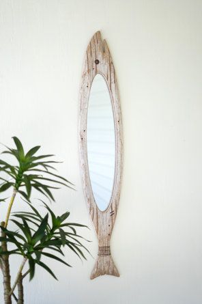 Fish Mirror, Oval Shaped Mirror, Coastal Mirrors, French Farmhouse Style, Wood Fish, Wooden Fish, Wood Wall Mirror, Blank Space, Beautiful Fish