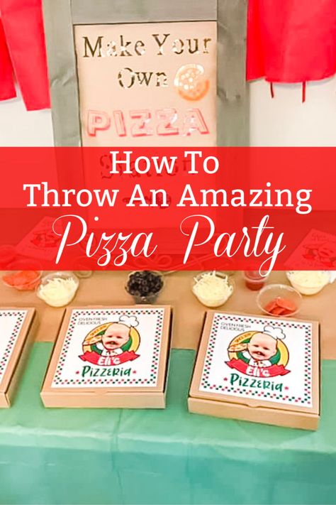 Pizza And Movie Birthday Party, Make Your Own Pizza Birthday Party, Slice Of Fun Pizza Party, Birthday Pizza Party Ideas, Pizza Theme 2nd Birthday, Kids Pizza Making Party, Pizza Party Theme Ideas, 3rd Birthday Pizza Party, Pizza Making Birthday Party