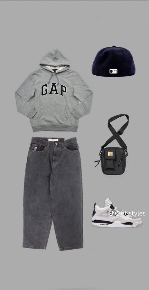 Outfits With Gray Hoodie, Shien Clothes Outfits Men, Outfits With Grey Jeans, Vetements Shoes, Trendy Boy Outfits, Mens Trendy Outfits, Skater Boy, Street Style Outfits Men, Street Fashion Men Streetwear