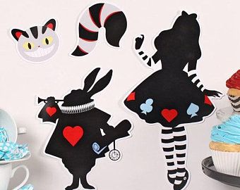 Diy Cutouts, Wonderland Party Theme, Halloween Alice In Wonderland, Rabbit Diy, Alice In Wonderland Crafts, Wonderland Characters, Alice In Wonderland Diy, Alice In Wonderland Decorations, Wonderland Party Decorations