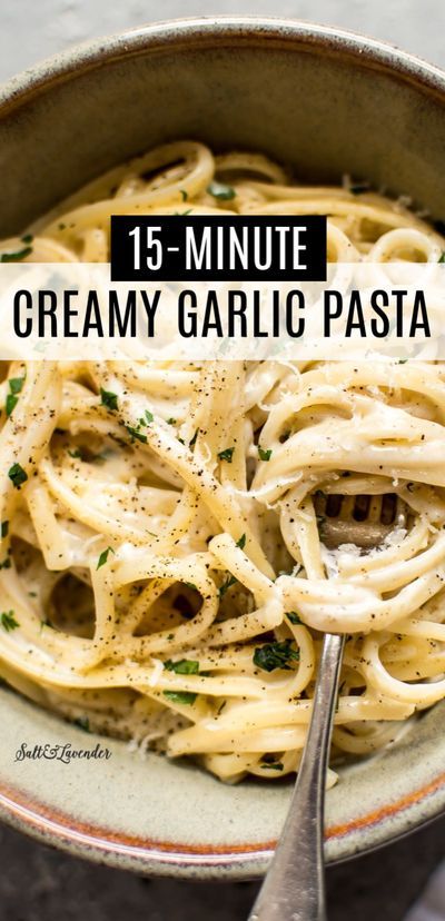 Garlic Pasta Recipe, Dinner Videos, Creamy Garlic Pasta, Creamy Pasta Recipes, Quick Pasta, Pasta Sides, Sauce Chicken, Garlic Pasta, Comfort Food Recipes Dinners