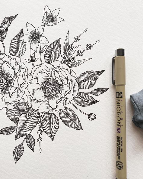 This little floral composition is one of the projects for an upcoming online @skillshare class I’m updating, covering everything from the best supplies to leaf drawing basics to how to arrange a floral composition. It’s been a while since I first posted a “floral drawing basics” course and it needed a refresh ♡ . . . #sketchbook #drawingoftheday #drawingdaily #sketchbookpage #moleskinesketchbook #sakuraofamerica #floraldrawing #floralsyourway #floralarthub #floralpursuits #floralillustra... Floral Composition Drawing, Floral Design Drawing, Drawing Basics, Composition Drawing, Moleskine Sketchbook, Floral Composition, Skillshare Classes, Drawing Flowers, Art Hub