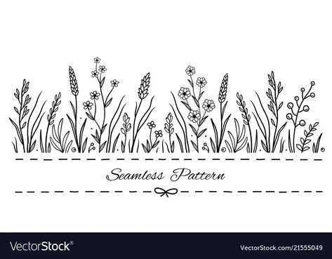 Seamless floral pattern vector image Wild Flower Embroidery Pattern Free, Seamless Floral Pattern Vector, Flower Pattern Drawing, Seamless Floral Pattern, Embroidery Template, Floral Embroidery Patterns, Hand Embroidery Projects, Pola Sulam, Embroidery Flowers Pattern