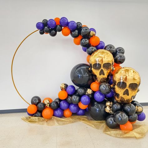 Halloween Theme Balloon Arch, Gothic Balloon Arch, Fall Balloon Circle Arch, Circle Arch Balloons, Halloween Round Balloon Arch, Halloween Balloon Circle Arch, Adult Halloween Birthday Party, Two Spooky Balloon Arch, Cemetery Cake