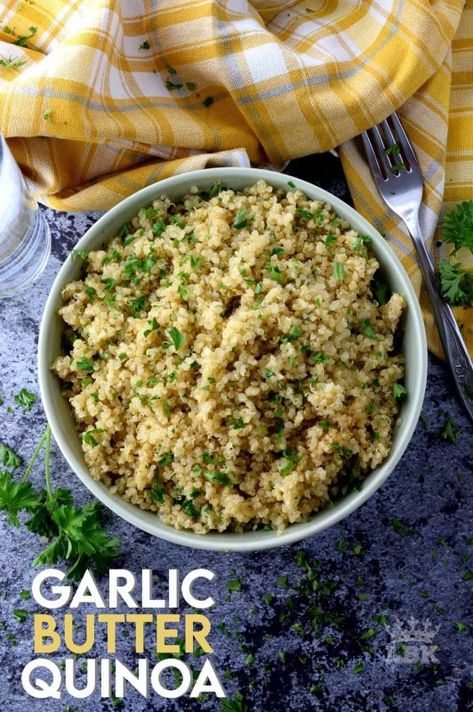 Garlic Butter Quinoa, Quinoa Recipes Dinner, Bread Garlic, Instant Pot Quinoa, Quinoa Recipes Easy, Marinated Mushrooms, Easy Chicken Breast, Soy Recipes, Breakfast Meal