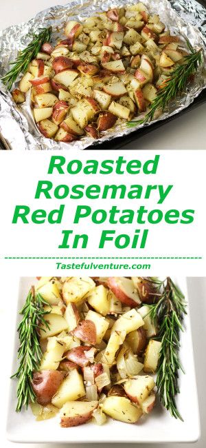 These Roasted Rosemary Red Potatoes in Foil are so easy to make. Just add everything to a foil pack and simply bake or grill! | Tastefulventure.com Rosemary Red Potatoes, Foil Pack Recipes, Foil Potatoes, Baked Red Potatoes, Summer Dinner Recipes Grill, Hobo Dinners, Gluten Free Recipes Side Dishes, Foil Pack Dinners, Rosemary Potatoes