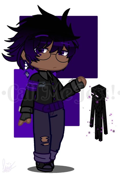 Enderman Oc Gacha Club, Gacha Minecraft, Gacha Stickers, Creeper Minecraft, Minecraft Characters, Minecraft Mobs, Avatar The Last Airbender Art, Oc Gacha, Gacha Stuff