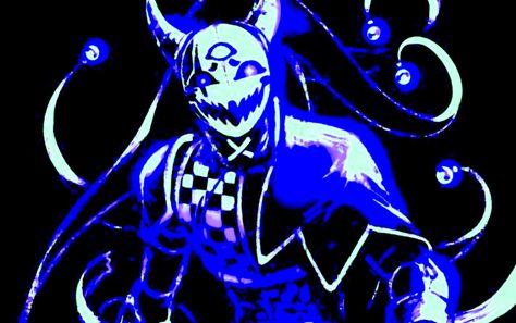 Jester Aesthetic Banner, Purple Jester Aesthetic, Blue Jester Aesthetic, Blue Demon Art, Jester Pfp, Jester Art, Evil Jester, Jester Outfit, Jester Hat