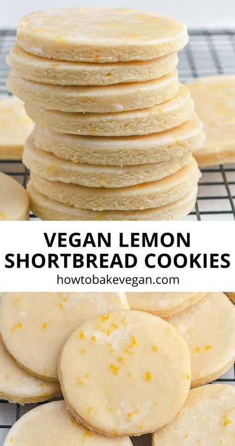 Christmas Vegan Recipes, Vegan Lemon Desserts, Vegan Holiday Cookies, Vegan Shortbread Cookies, Desserts Holiday, Easy Vegan Cookies, Vegan Shortbread, Christmas Vegan, Vegan Christmas Cookies