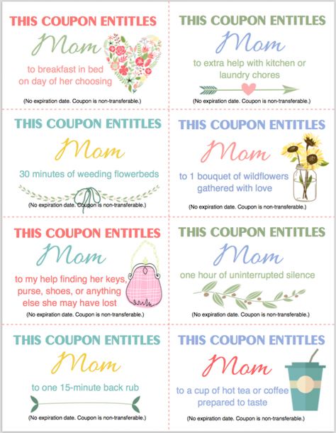 Free Printable Coupon Booklet for Mother's Day from www.flandersfamily.info Coupon For Mothers Day, Mom Coupons From Kids, Mothers Day Coupons From Kids, Coupon Book Ideas For Mom, Coupons For Mom From Daughter, Mothers Day Coupons Ideas, Mothers Day Gifts Coupons, Birthday Coupons For Mom, Mothers Day Coupon Book Printable