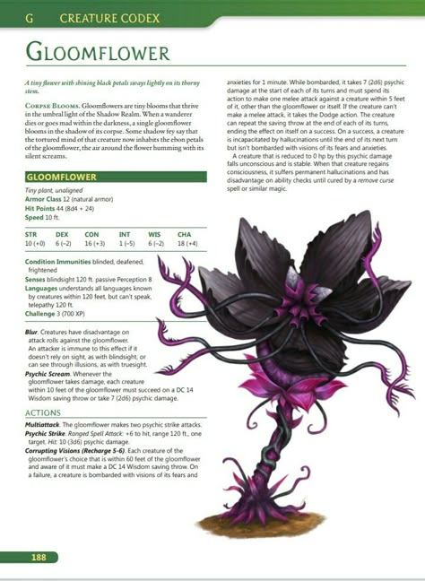 Fictional Disease Art, Dnd Stats, Plant Monster, Alien Plants, Mythical Monsters, Dnd Races, Okay Okay, Dnd 5e Homebrew, Dnd Dragons